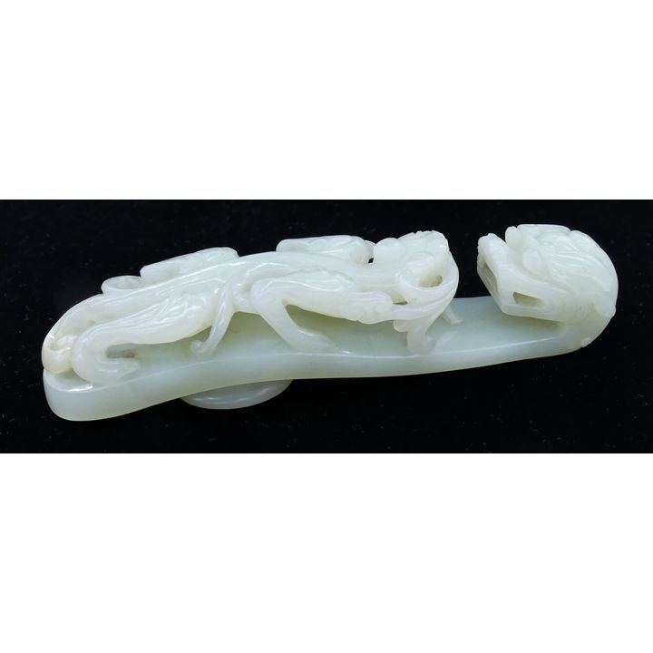 Chinese Qing Jade Dragon Belt Hook