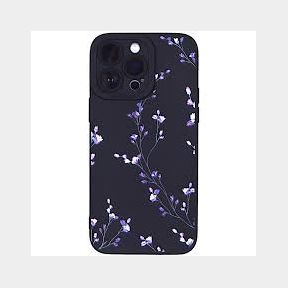 Black - Phone Case - Purple Flower Stems Pro Camera - Iphone 15 Pro Max - iPhone 15 Pro Max --51745/23915 SN B1 (S4)