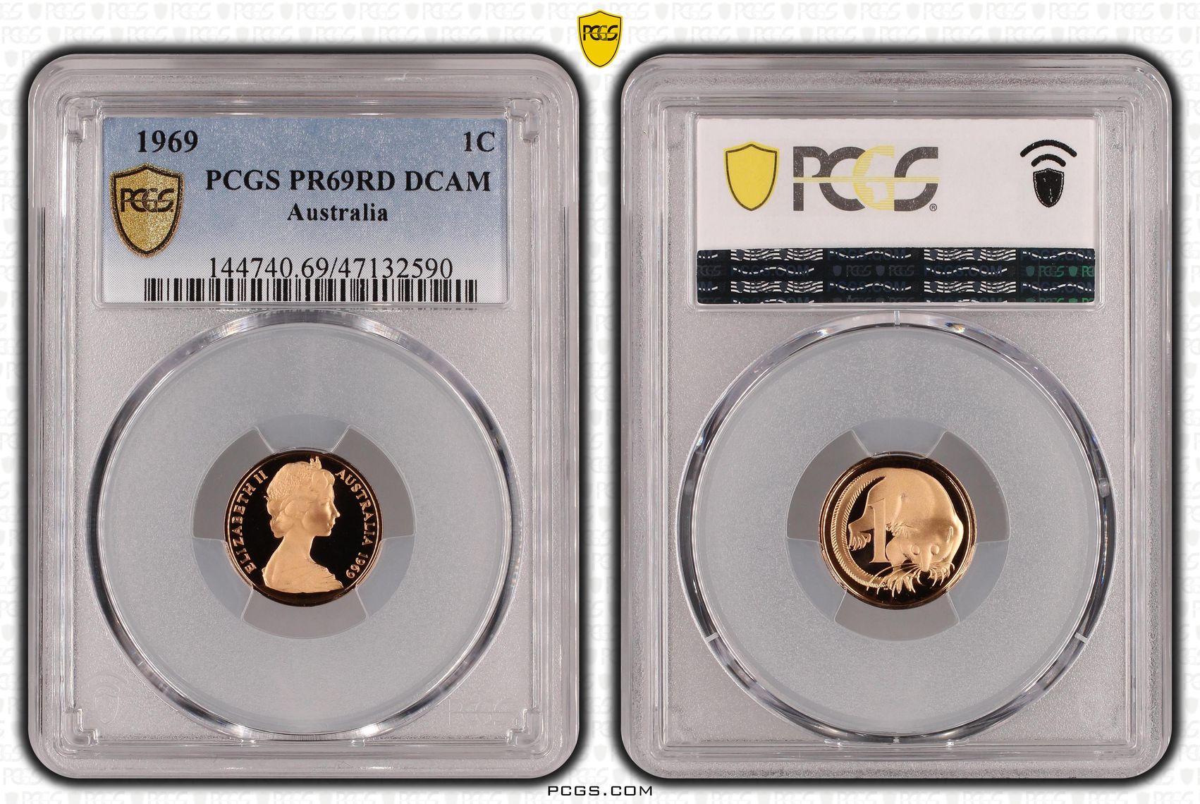 Elizabeth II, , One Cent, 1969, PCGS PR69DCAM
