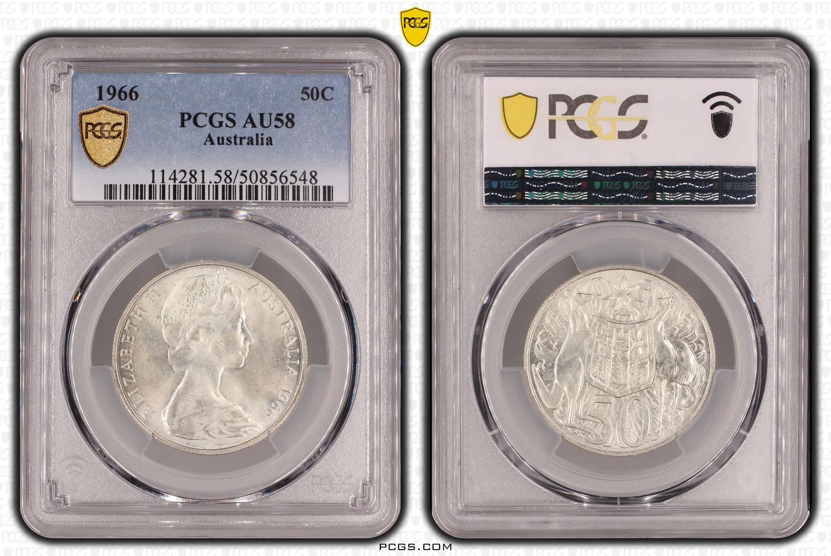 74 · Fifty Cent, 1966, PCGS AU58