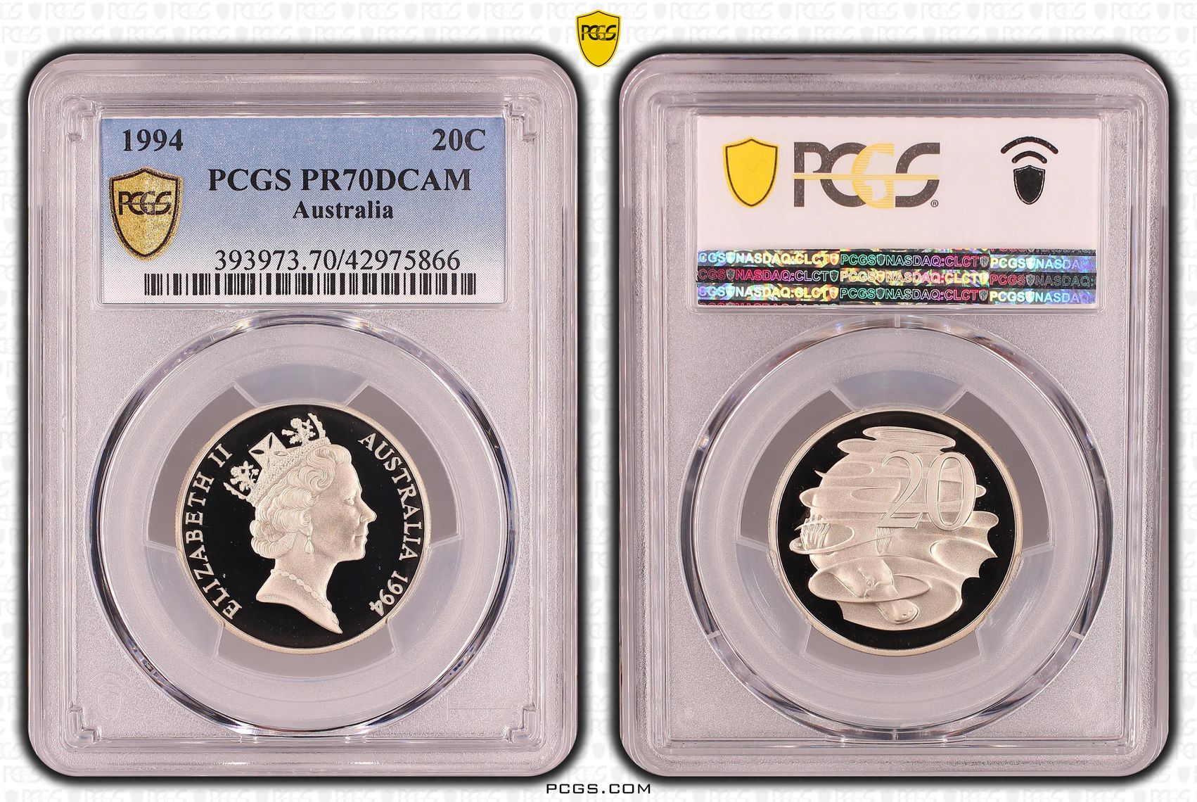 Elizabeth II, Twenty Cent, PR70DCAM , 1994 PCGS POP - 11/0