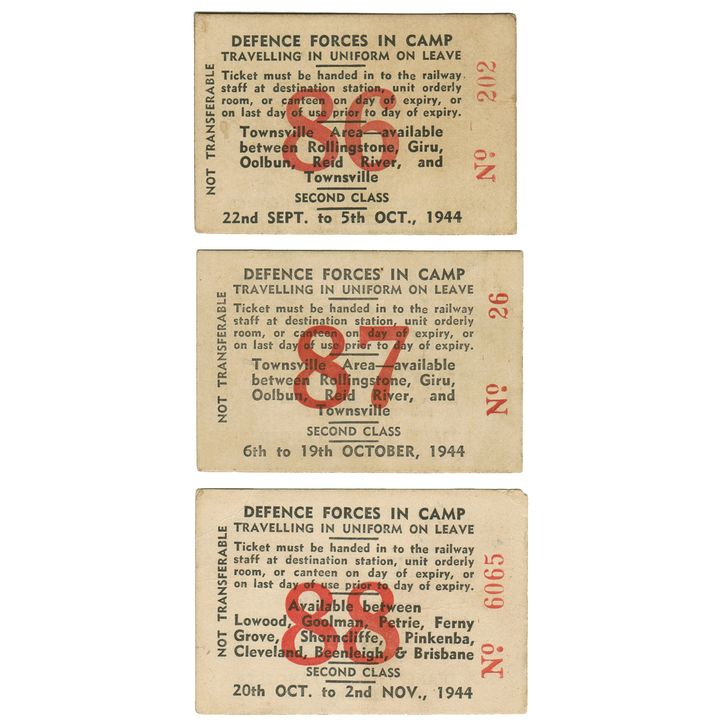1944 x 3 Qld.Defence Force Pass