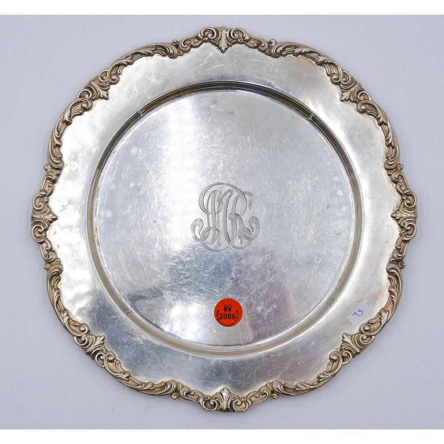 Gorham Ornate Sterling Dinner Plate 10'' - 545 Grams
