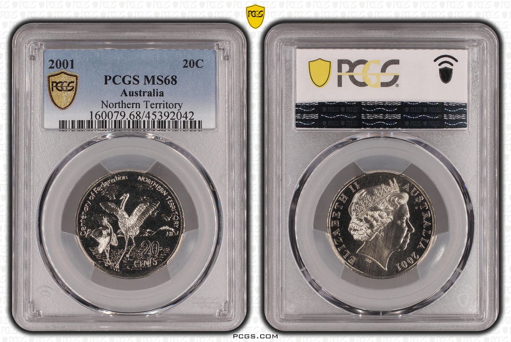 2001 Australia Twenty Cent, 20c Northern Territory PCGS - MS68 -042