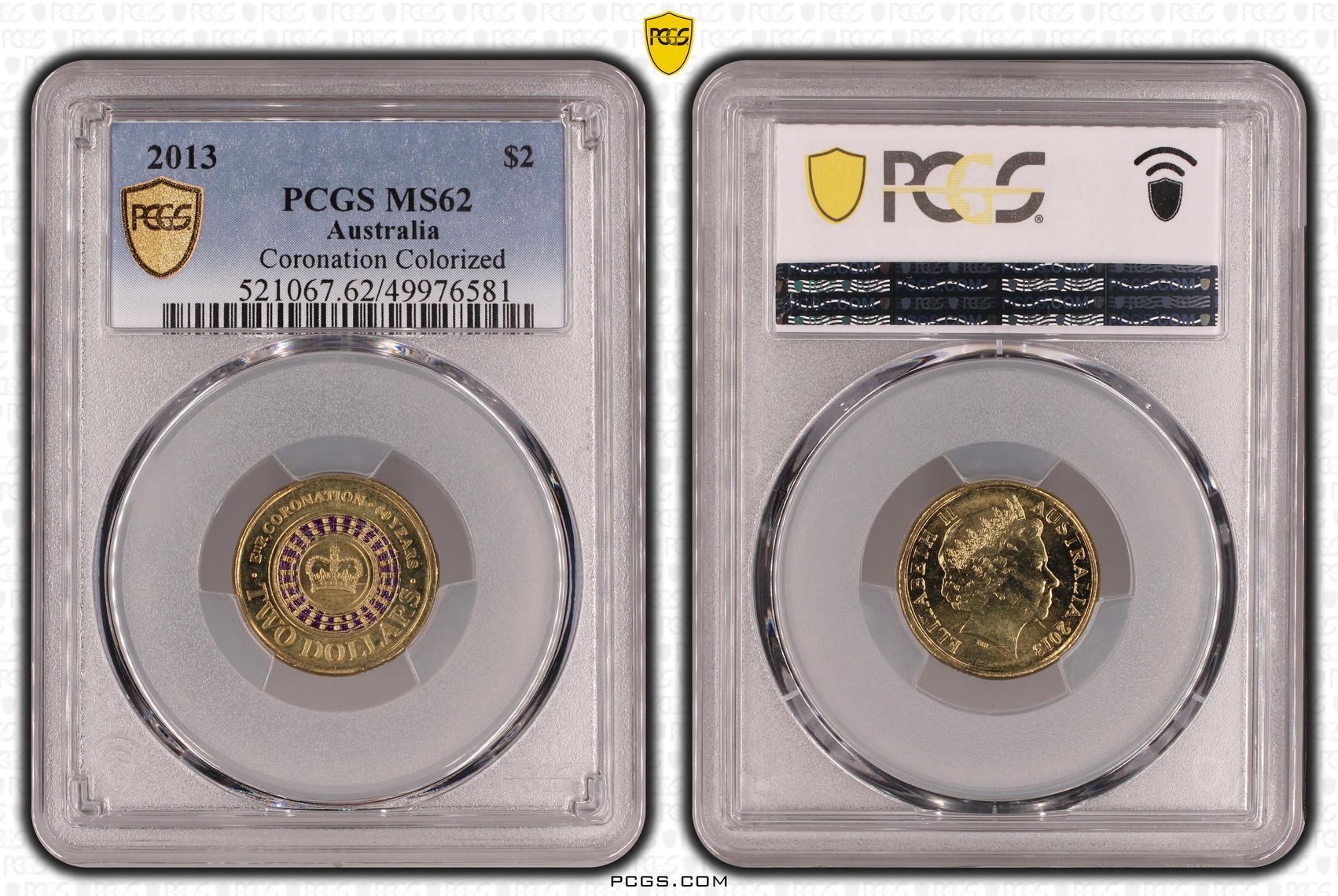 Coronation Colorized, Two Dollar, 2013, PCGS MS62