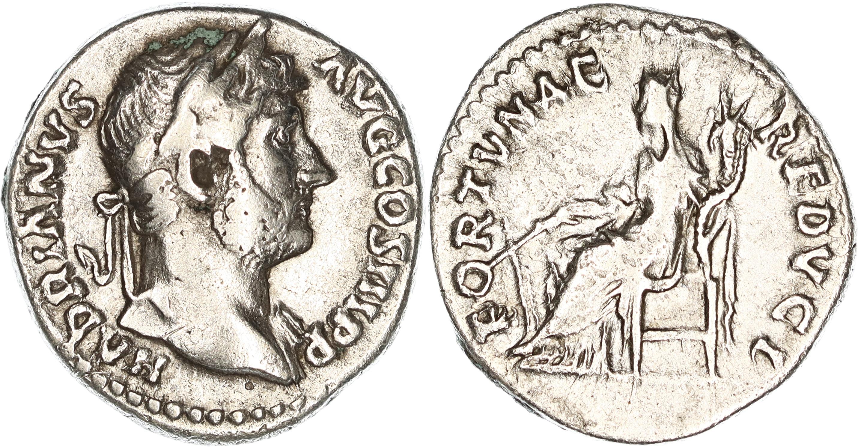 Roman Empire, Hadrian, Silver Denarius, 134-138 AD, gF