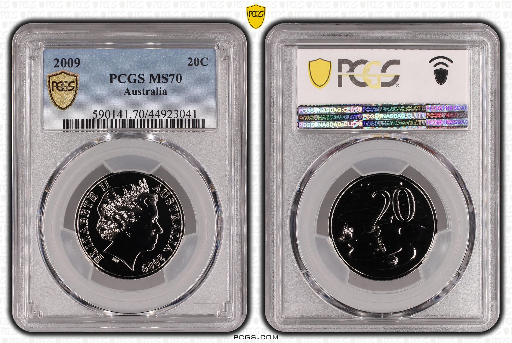45 · 2009 Australia Twenty Cent, 20c PCGS - MS70 POP 5/0 -041