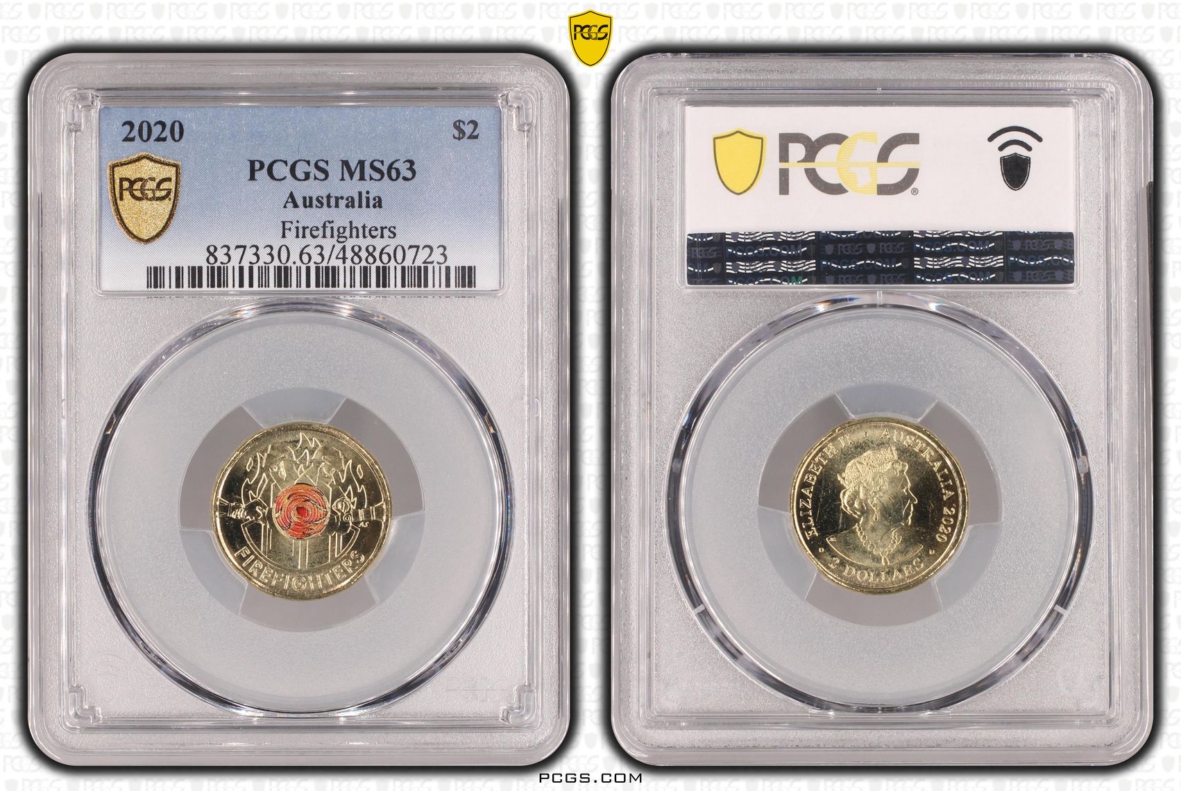 453 · Firefighters Colorized, Two Dollar, 2020, PCGS MS63