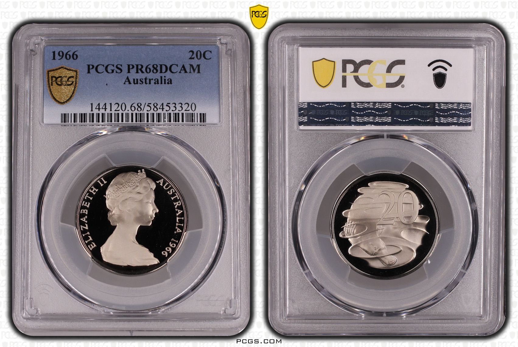 Twenty Cent, 1966, PCGS PR68DCAM