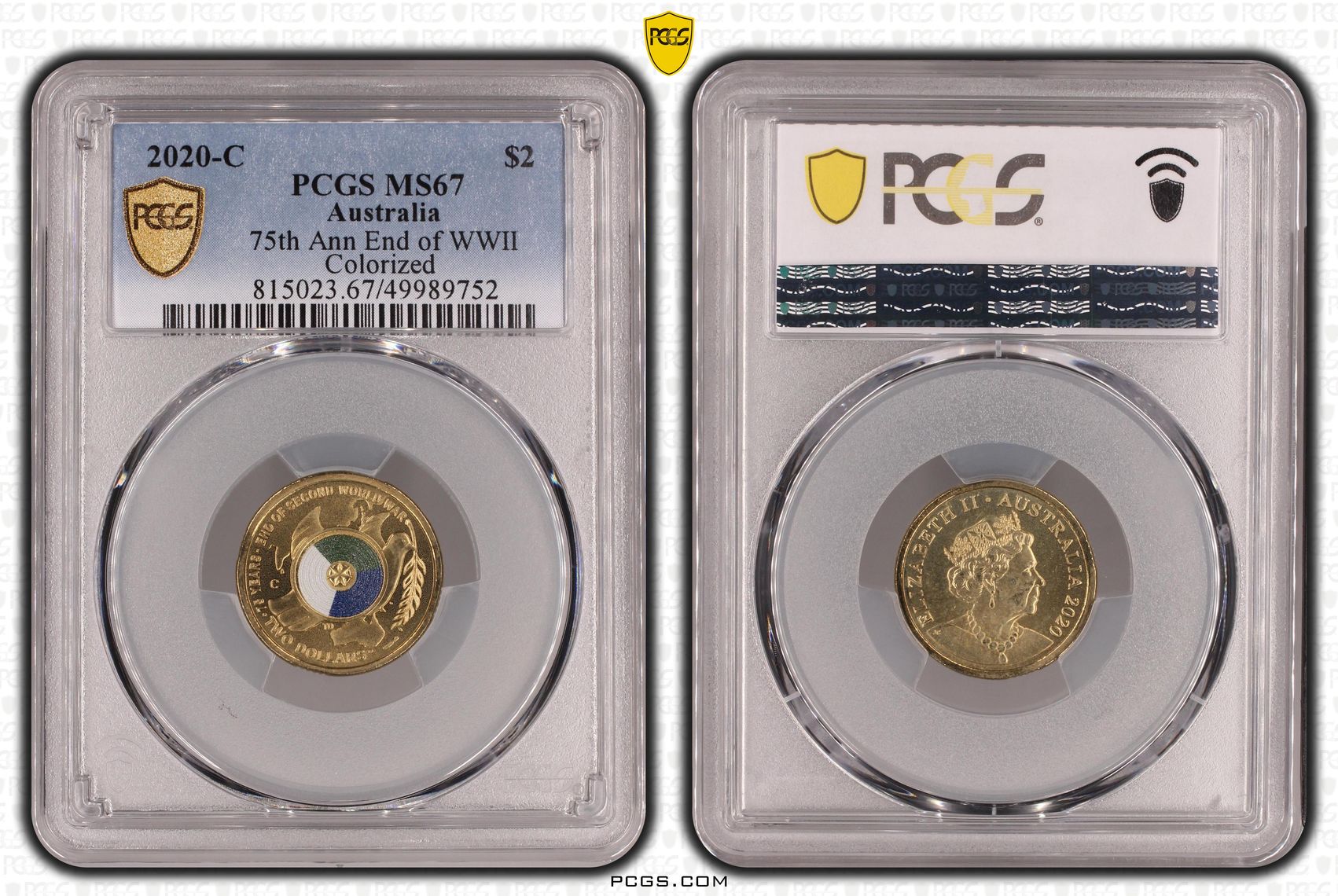75th Ann End of WWII Colorized, Two Dollar, 2020-C, PCGS MS67