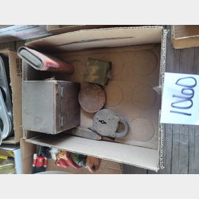 Antique Pad Lock, Color Slides and Other Old Items