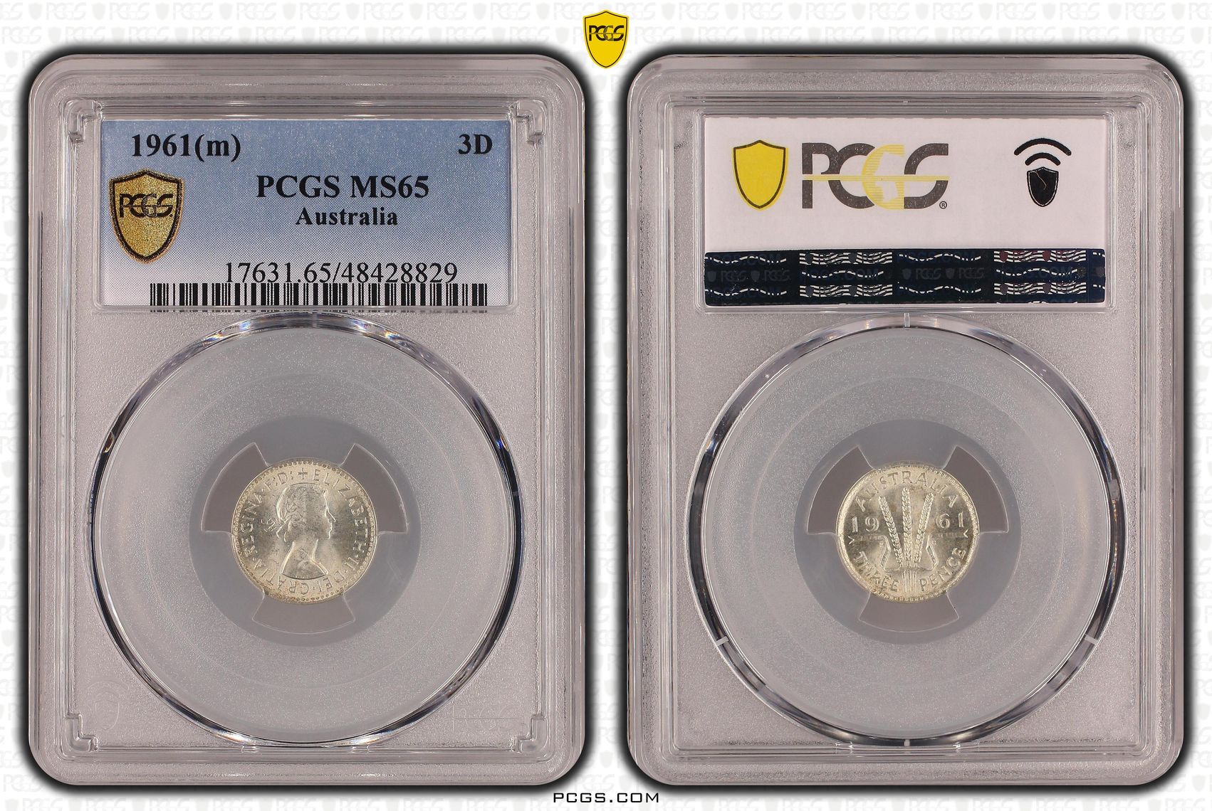 Threepence, 1961(m), PCGS MS 65