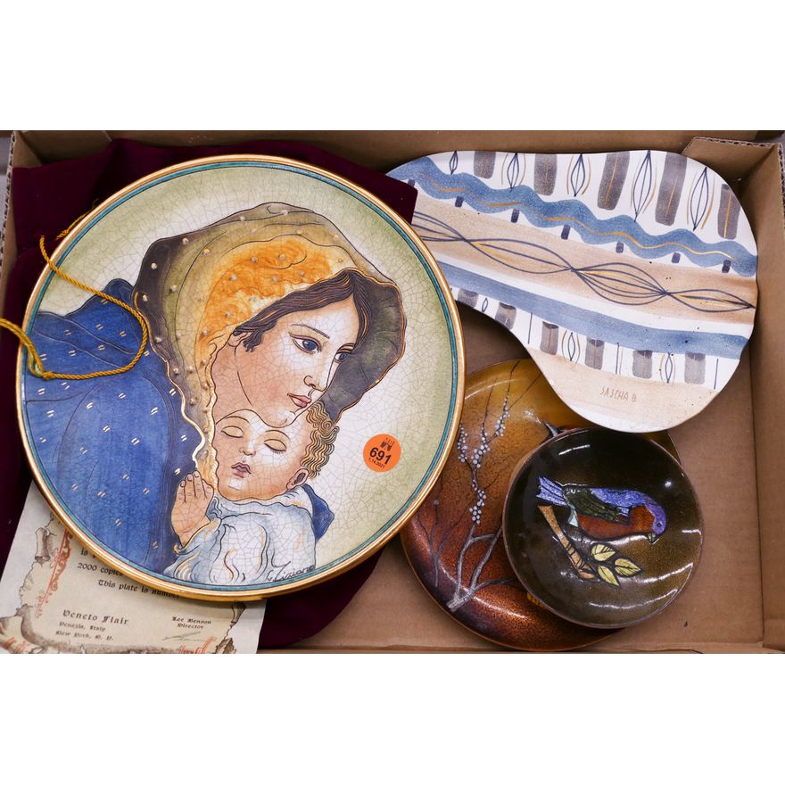 Box Midcentury Enamel Trays Etc