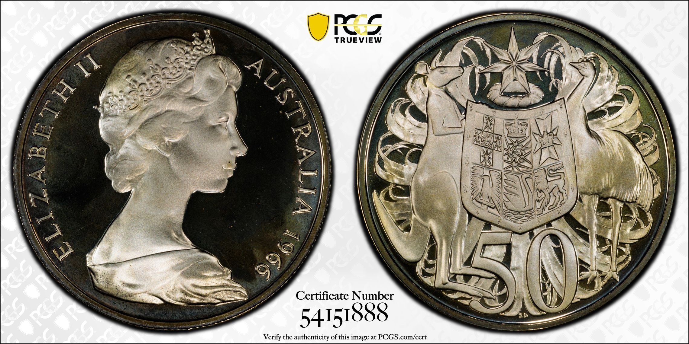 Fifty Cent, 1966, PCGS PR68DCAM