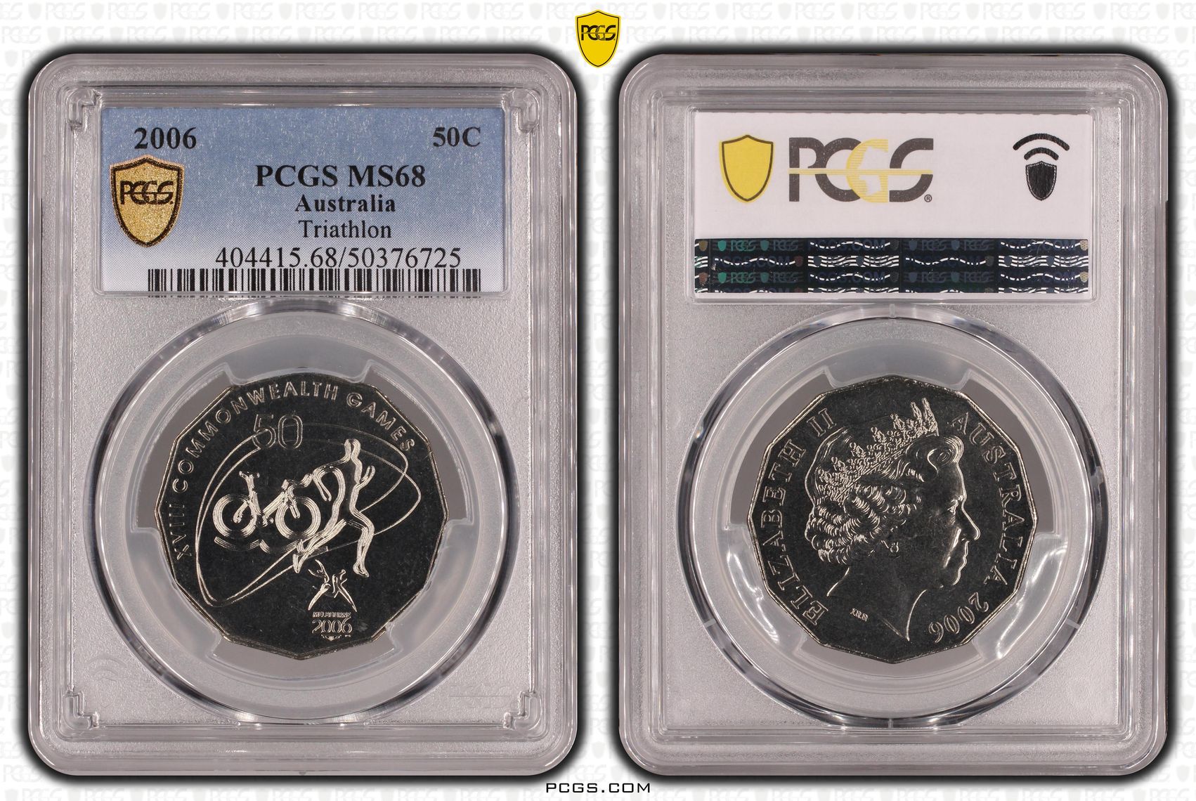 Triathlon , Fifty Cent, 2006, PCGS MS68