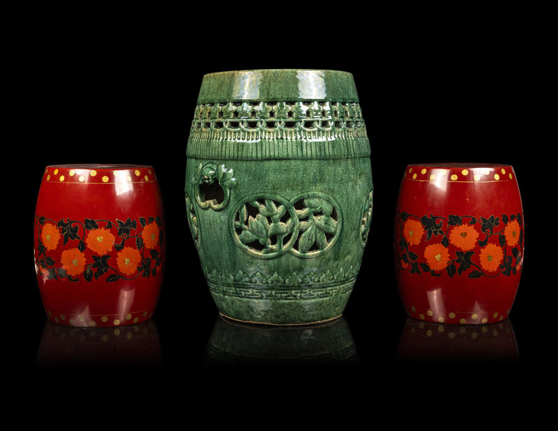 Three Chinese Garden Stools