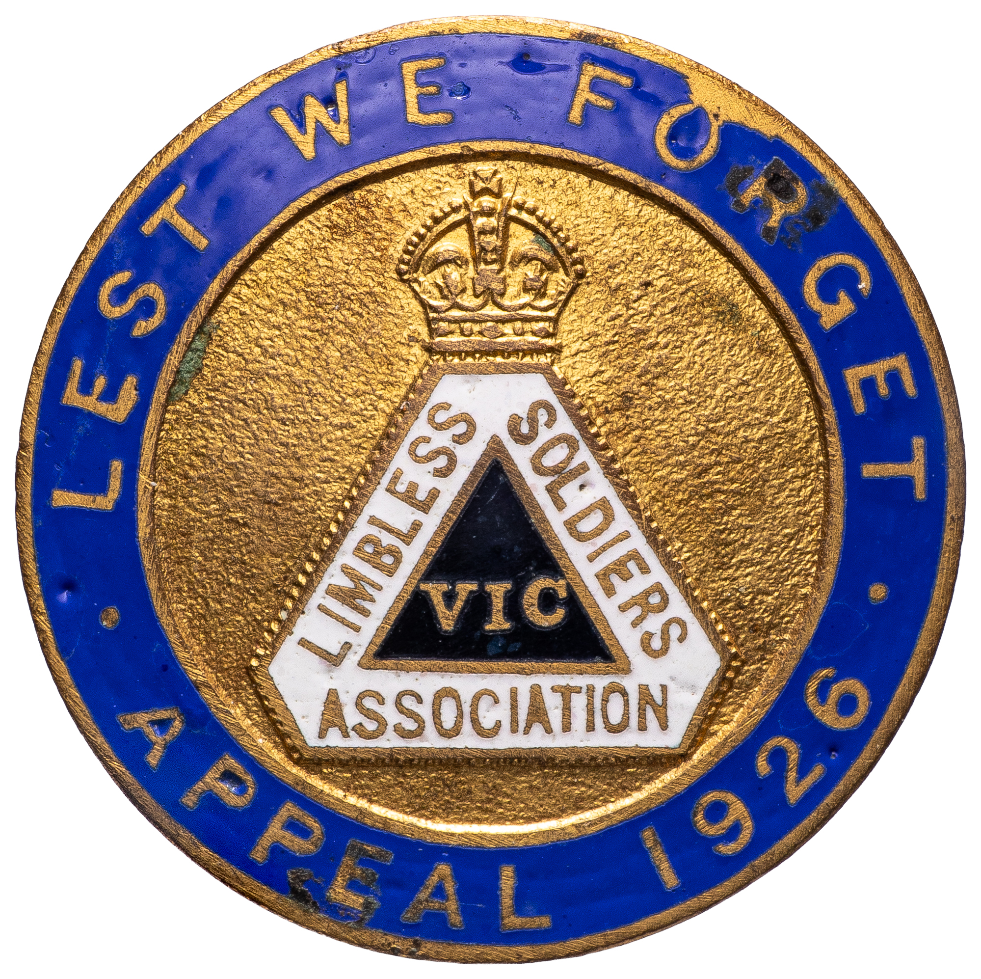 Lest We Forget Appeal - Limbless Soldiers Association Victoria, 1926, gF