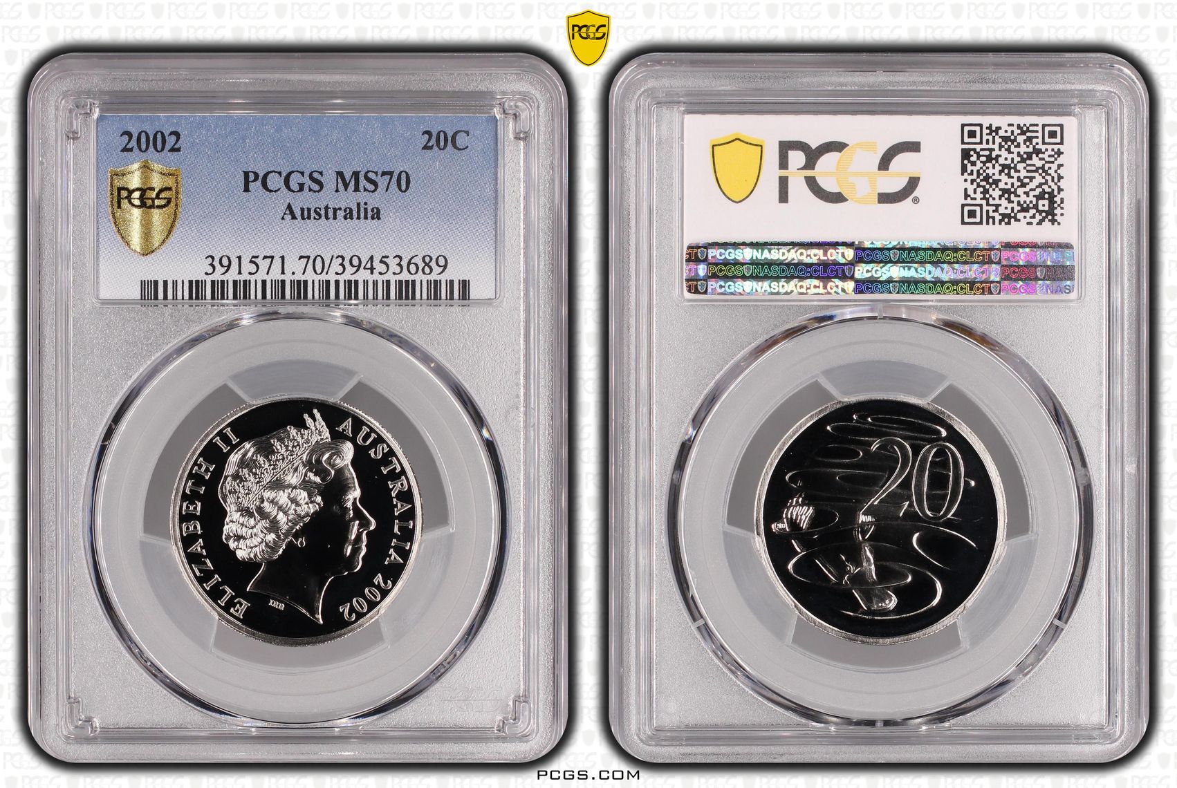 2002 Australia Twenty Cent, 20c PCGS - MS70 POP 9/0 -689