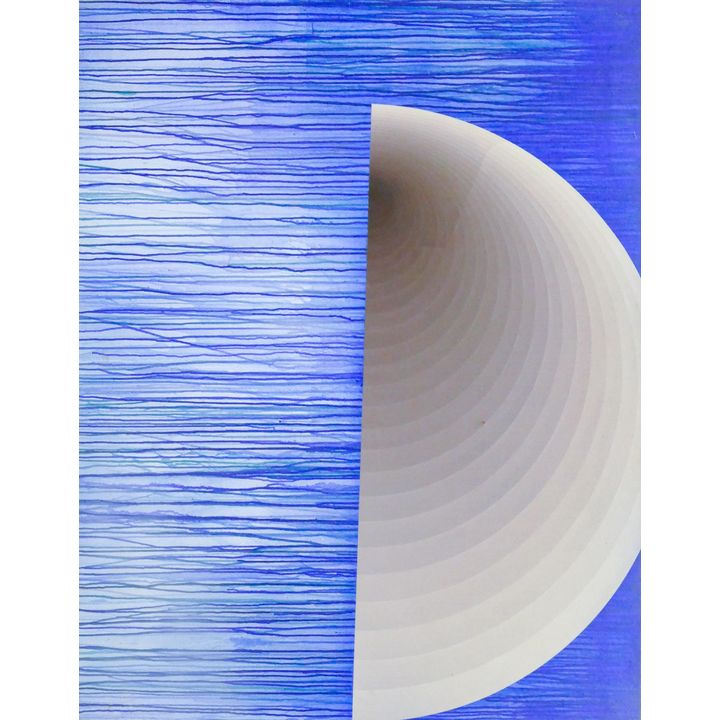 James Leong (1929-2011 American) ''Half Again'' (Blue) 1971
