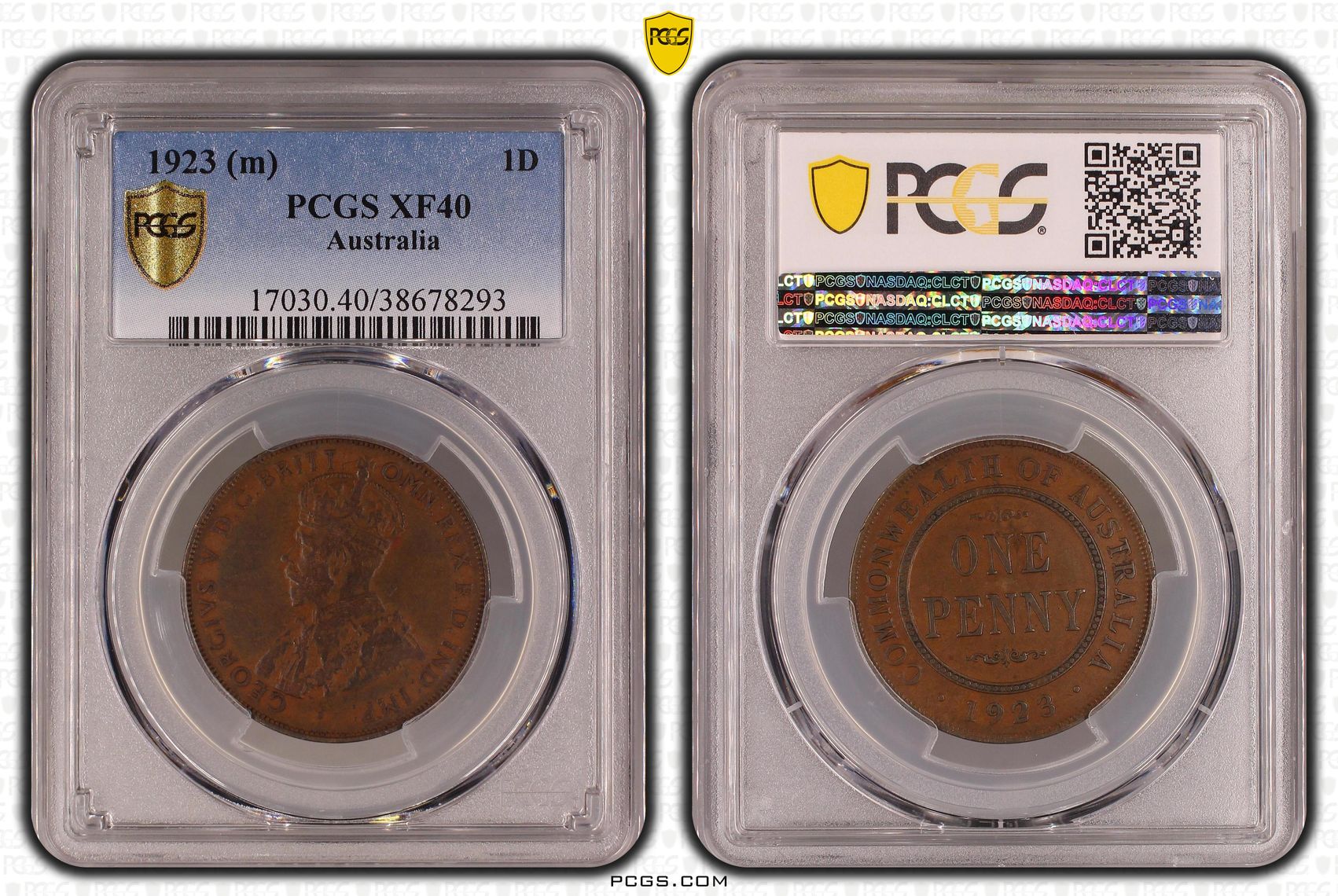 Penny, 1923, PCGS XF40BN