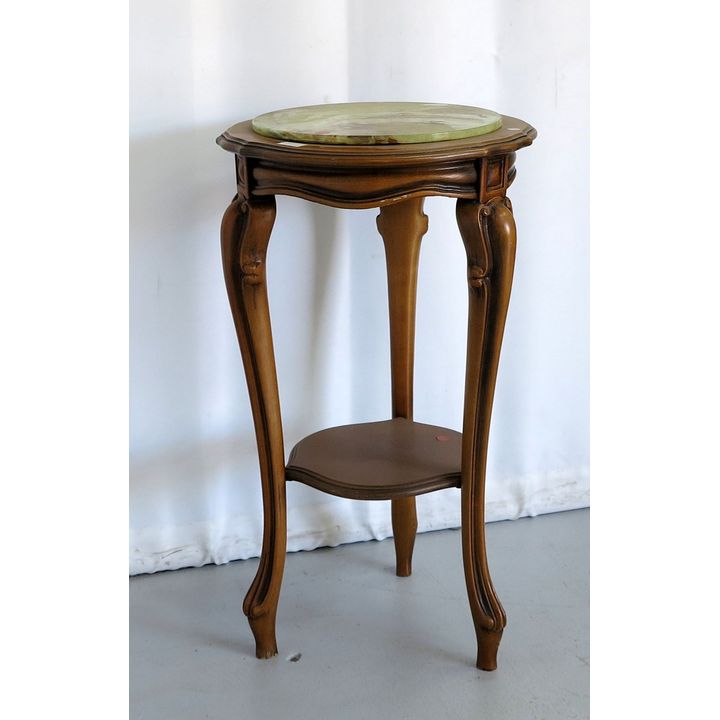 ONYX TOP BEECHWOOD TWO-TIER LAMP TABLE