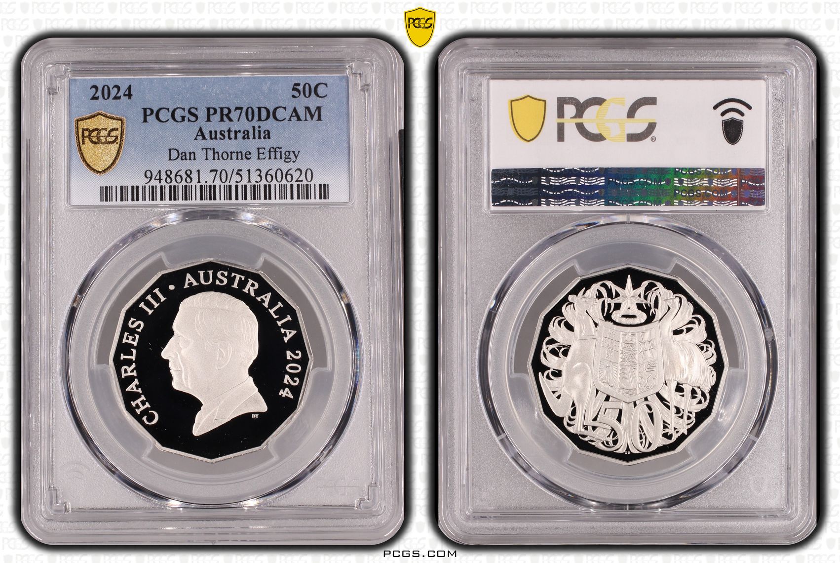 Dan Thorne Effigy, Fifty Cent, 2024, PCGS PR70DCAM