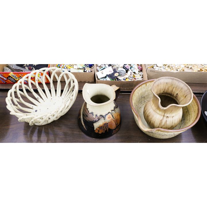 4pc Brown Studio Pottery Pitchers Etc