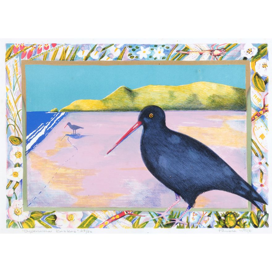 Pamela Wolfe 'Oystercatcher, Karekare'