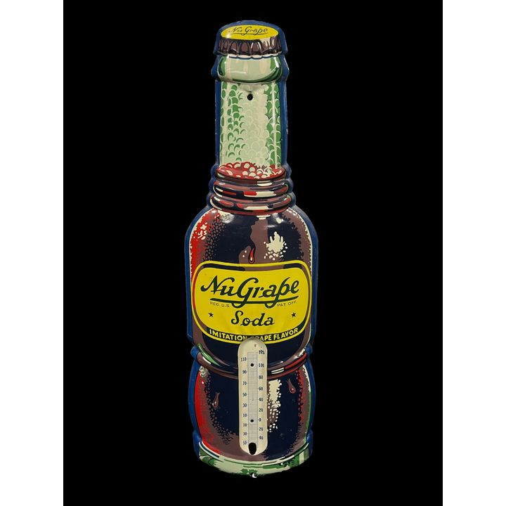 Nugrape Soda Tin Metal Thermometer