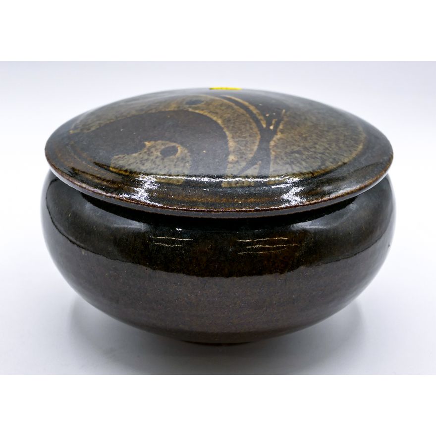 David Shaner Green Covered Pottery Bowl 4''