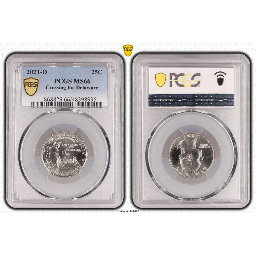 The United States of America, Washington Crossing the Delaware, Twenty Five Cent, 2021-D, PCGS MS66