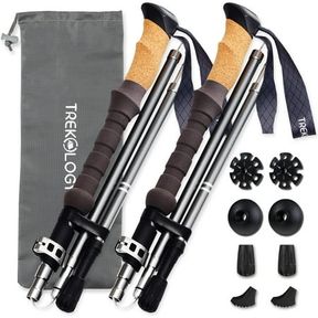 TREKOLOGY TREKZ CORK HANDLE COLLAPSIBLE TREKKING POLES LIGHTWEIGHT,COMPACT,ADJUSTABLE HIKING POLES