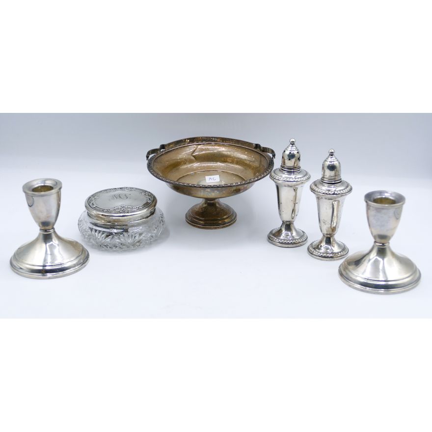 Box Weighted Sterling Candlesticks etc. - 801 Grams TW