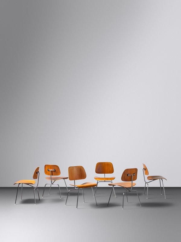 Charles and Ray Eames
(American, 1907-1978 | American, 1912-1988)
Set of Six DCM ChairsHerman Miller, USA