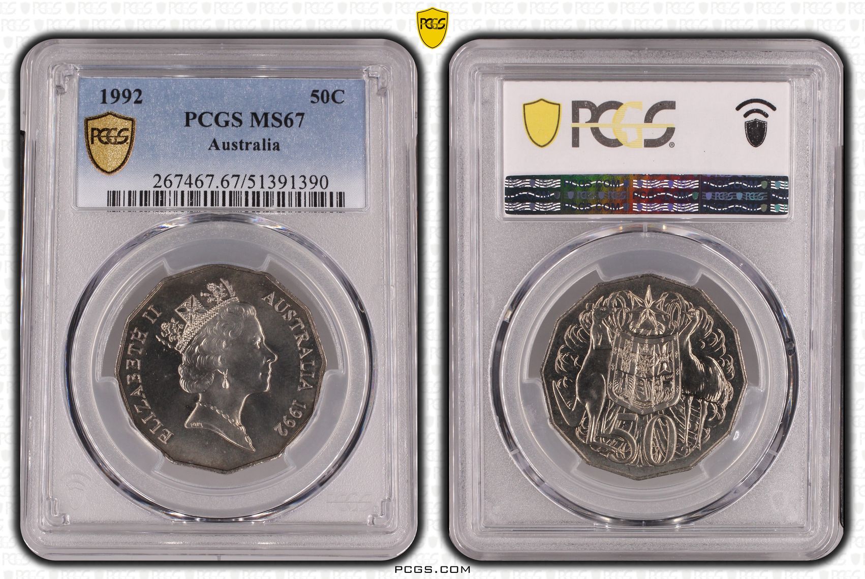 Fifty Cent, 1992, PCGS MS67