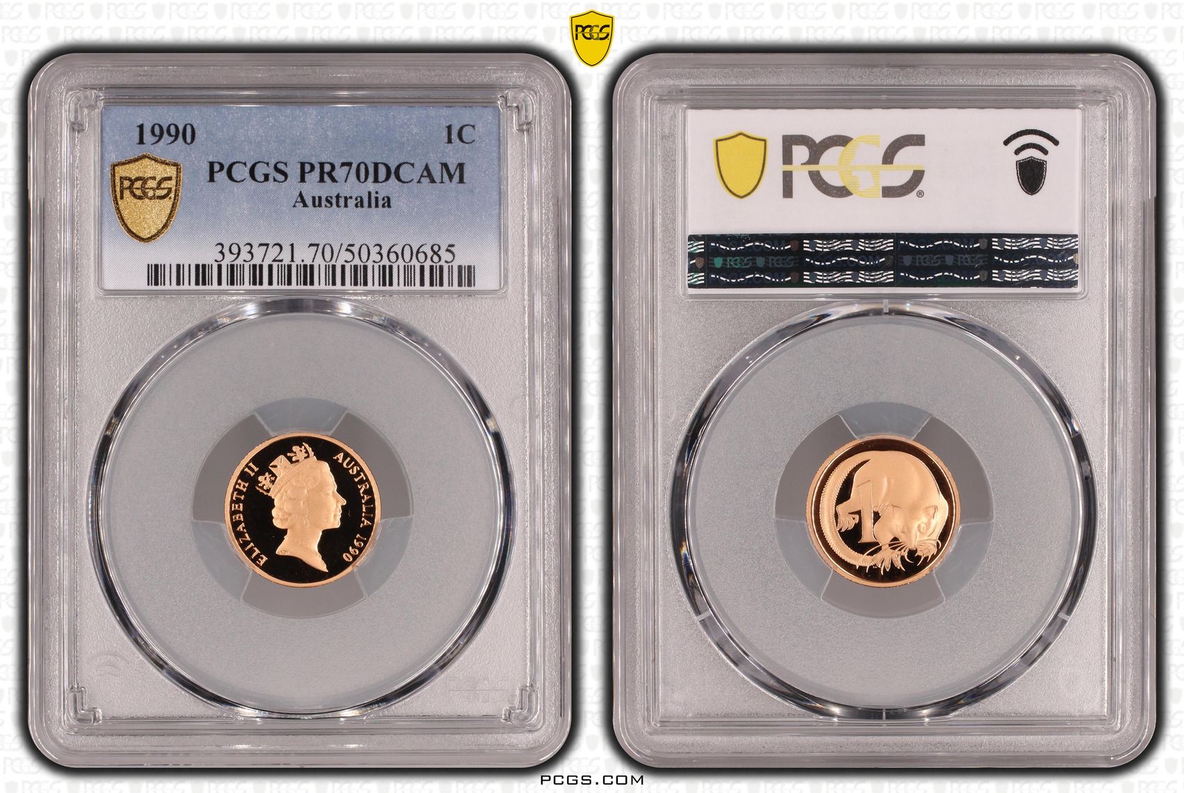 One Cent, 1990, Pcgs Pr70dcam