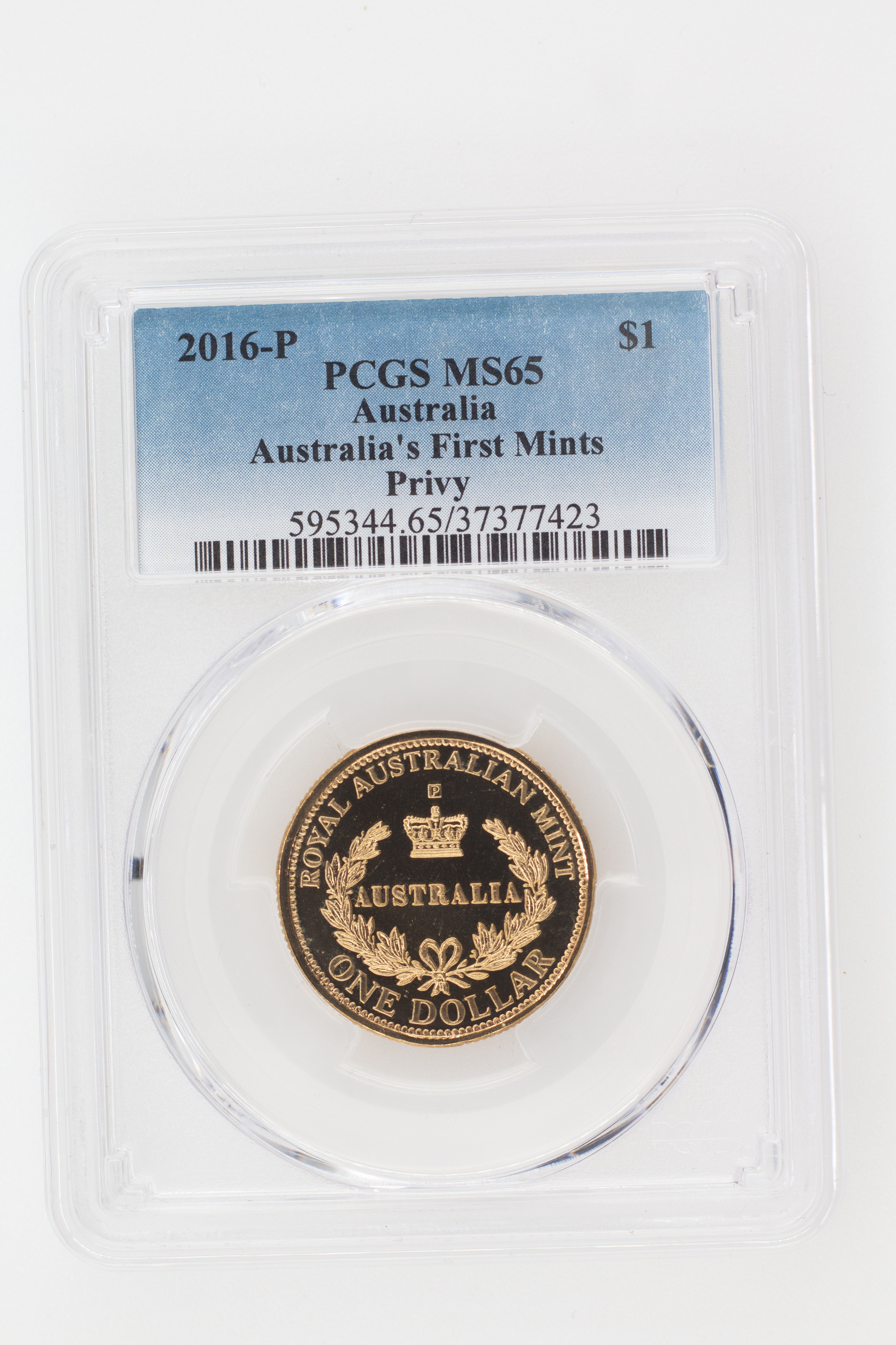 2016-P Australia One Dollar, $1 Australia's First Mints - Privy PCGS - MS65 -423