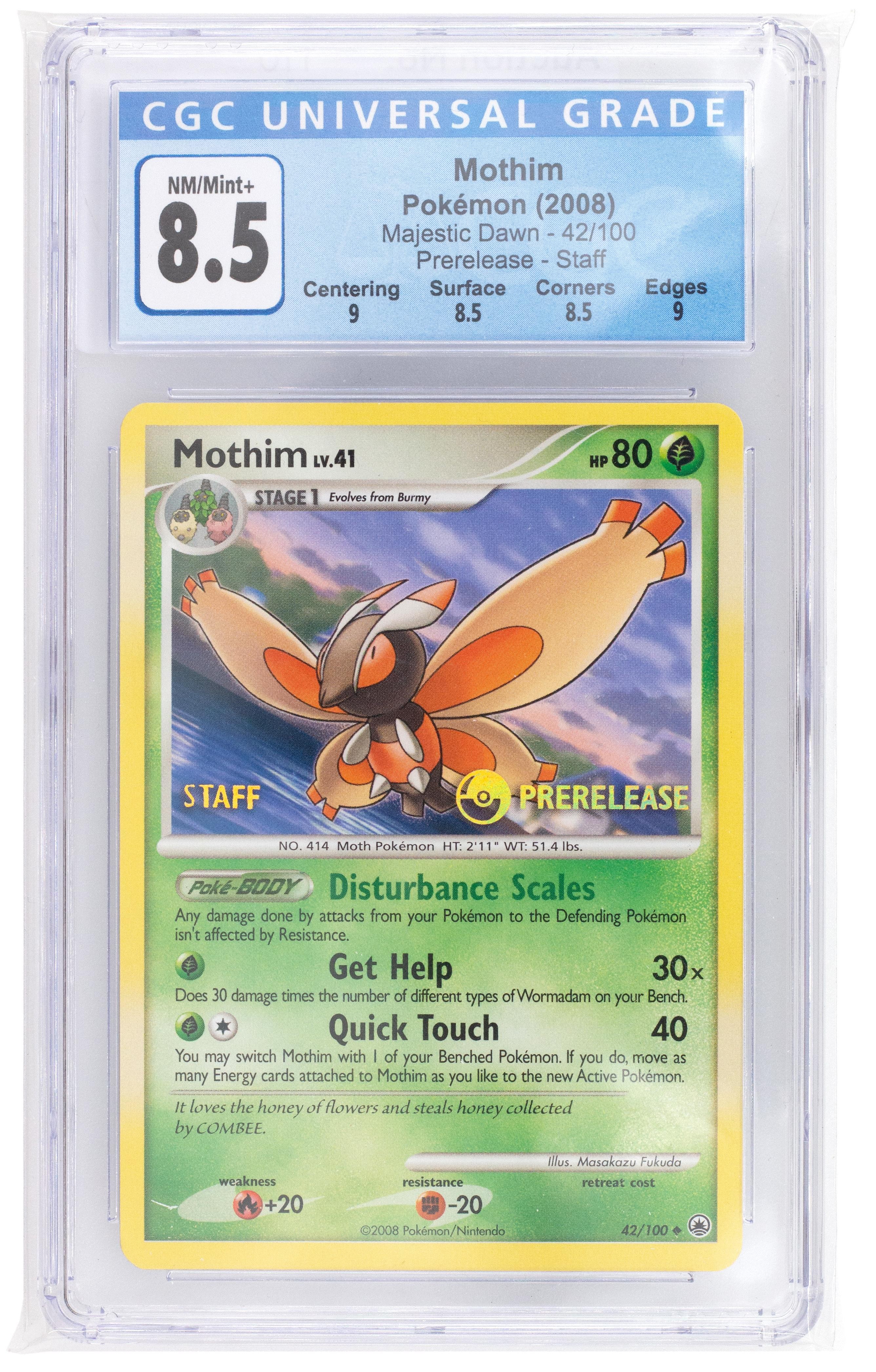 377 · Pokemon, Mothim, 2008, CGC 8.5, Near Mint/Mint+