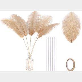 HOLMGREN CHAMPAGNE LARGE OSTRICH FEATHERS - 20PCS MAKING KIT 22 INCH BOHO FEATHER DECOR FOR VASE, FLORAL ARRANGEMENT, WEDDING PART