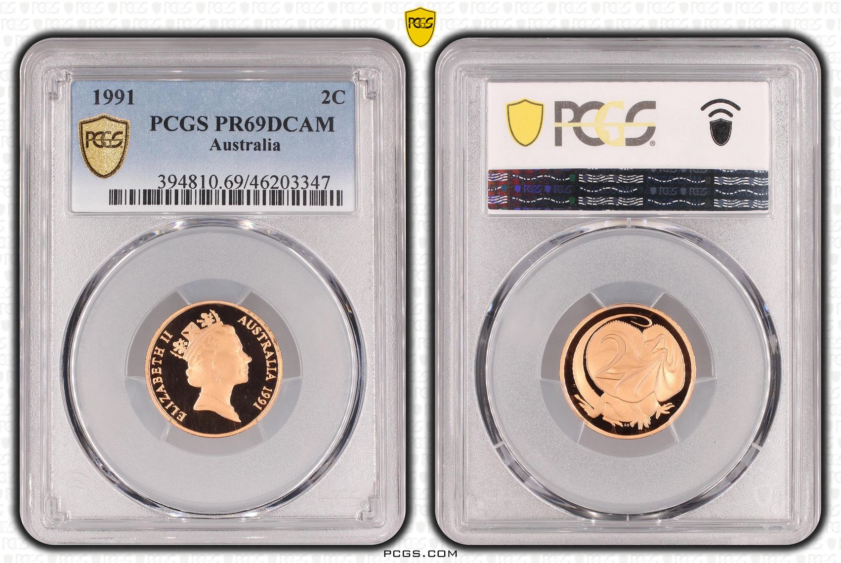 Two Cent, 1991, Pcgs Pr69dcam