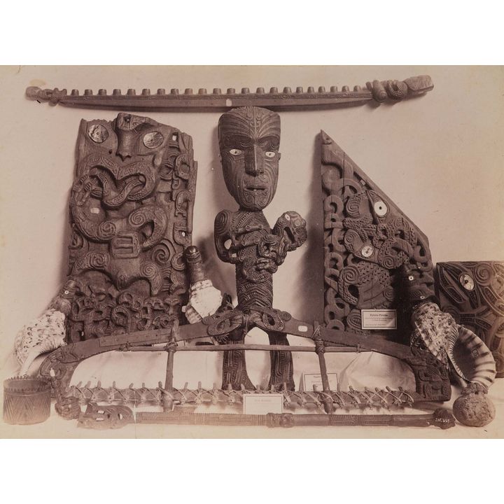 Josiah Martin 'Study of a Tekoteko and Carvings'