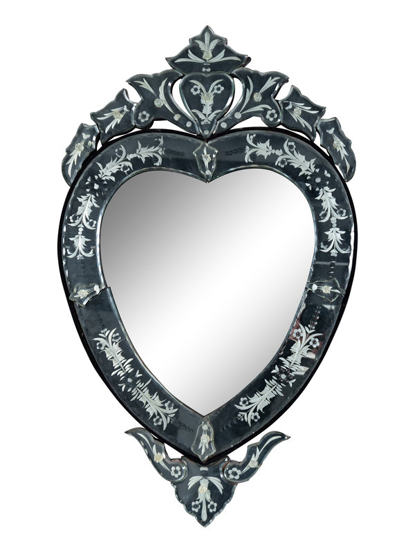 A Venetian Etched Glass Mirror
