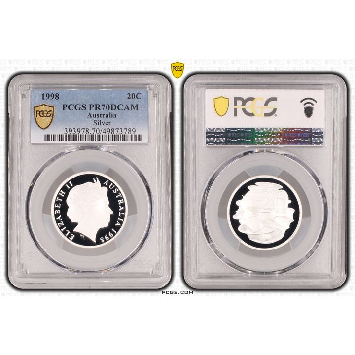 Silver, Twenty Cent, 1998, PCGS PR70DCAM