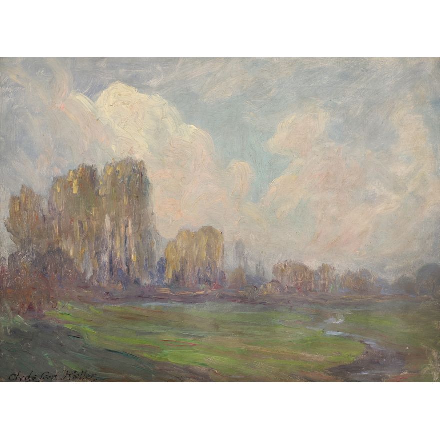 Clyde Leon Keller ''Sauvies Island Landscape'' Oil