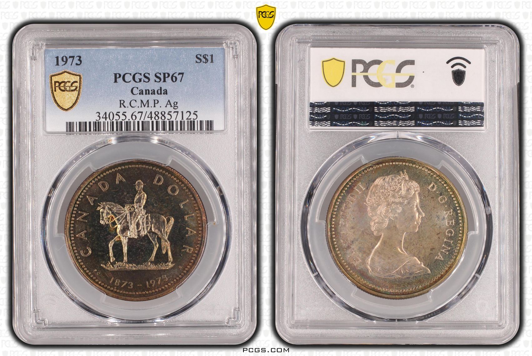 Canada, R.C.M.P. Ag, One Dollar, 1973, PCGS SP67