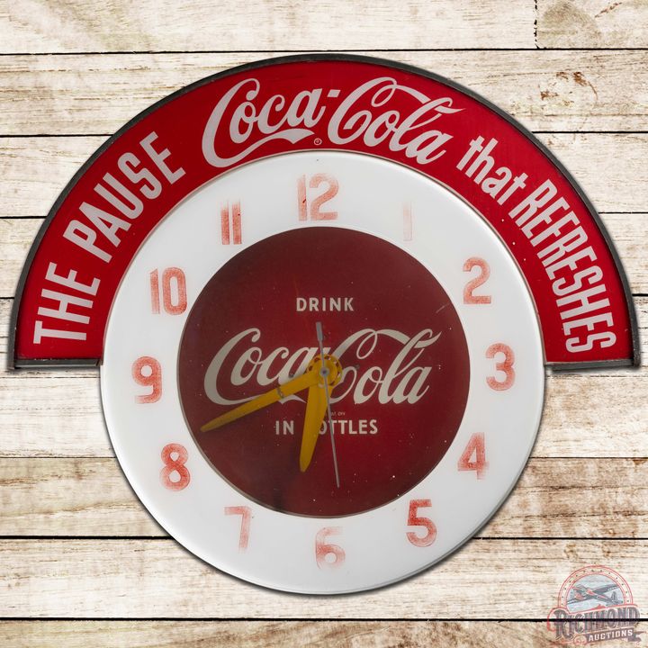 Drink Coca Cola In Bottles Cleveland Neon Advertising Clock w/ Marquee