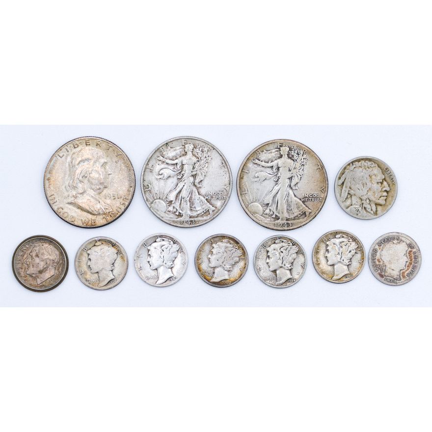 Box $2.10 US Silver Coinage etc.