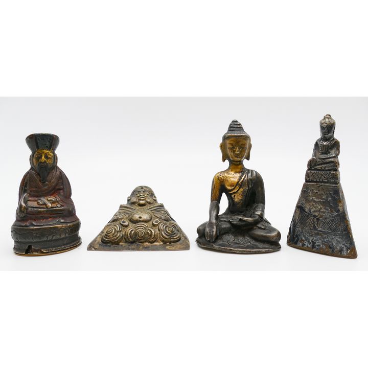 4pc Southeast Asian Small Metal Buddhas 2.5'' to 3.25''