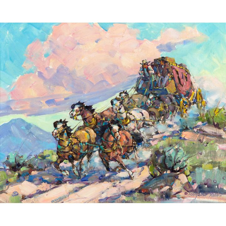 Marjorie Jane Reed (1915-1996), Coach and Six on the Butterfield Trail