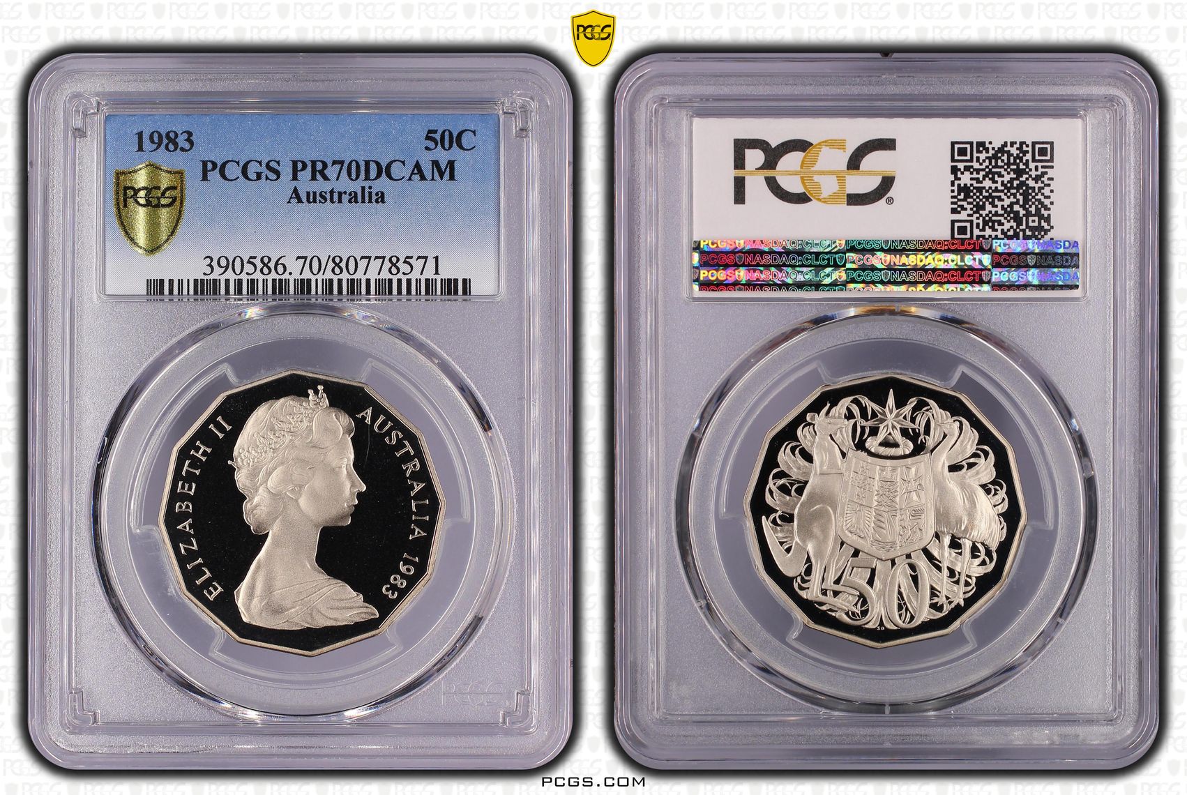 261 · 1983 Australia Fifty Cent, 50c PCGS - PR70DCAM POP 17/0 -571